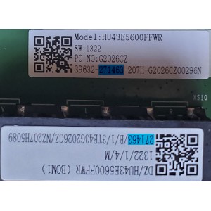 MAIN FUENTE  PARA SMART TV HISENSE ROKU / NÚMERO DE PARTE 271463 / RSAG7.820.10161/ROH / G2026CZ / HU43E5600FFWR / PANEL HD425X1F71-T0L1\S1\GM\ROH / DISPLAY HV430FHB-F90 / MODELO 43H4030F3	